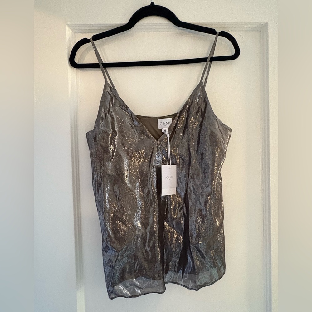 CAMI NYC BNWT OLIVIA SILVER LAME S